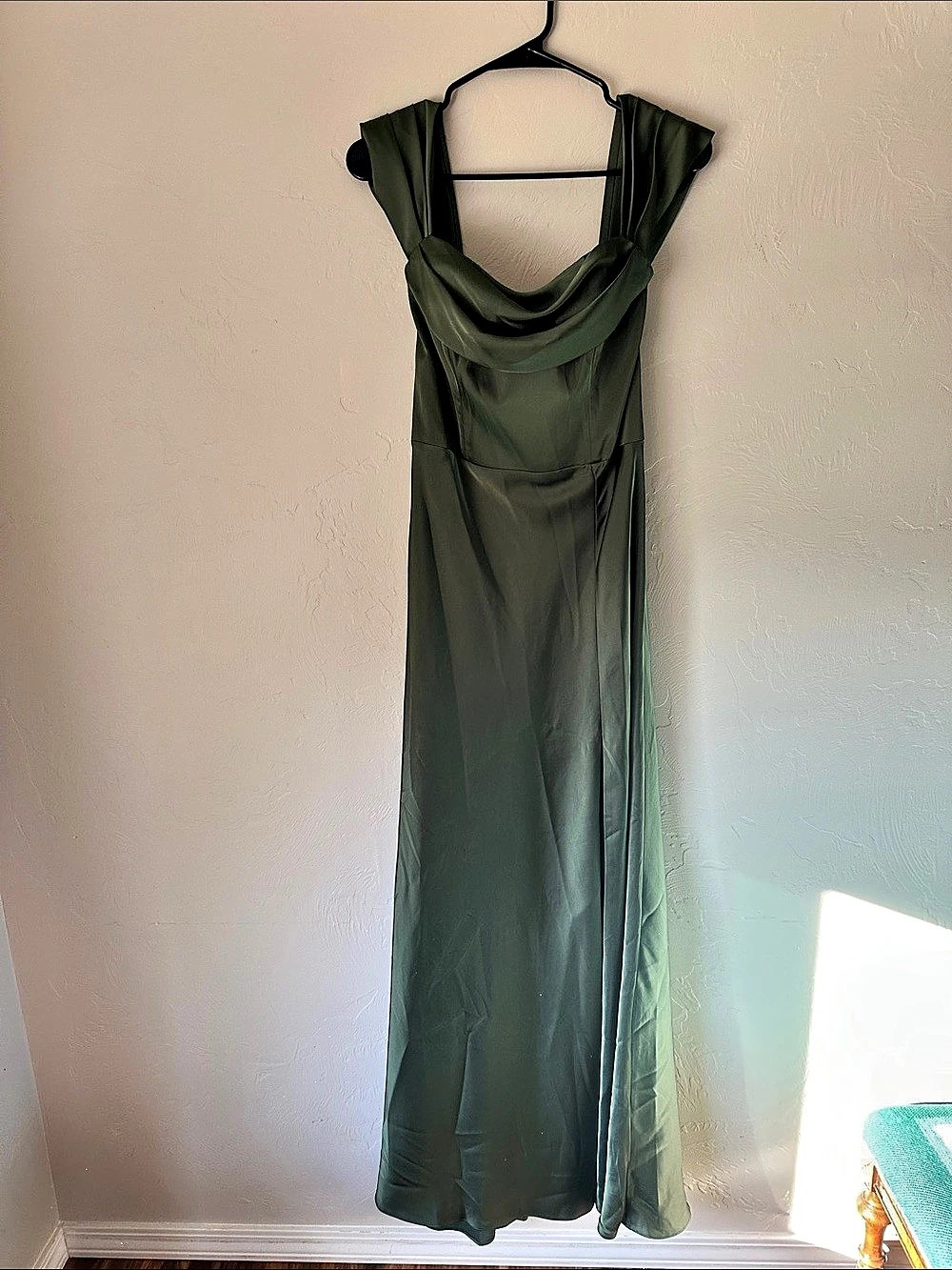 Birdy Grey Mia Satin Dress Olive Maxi Dress Size Small